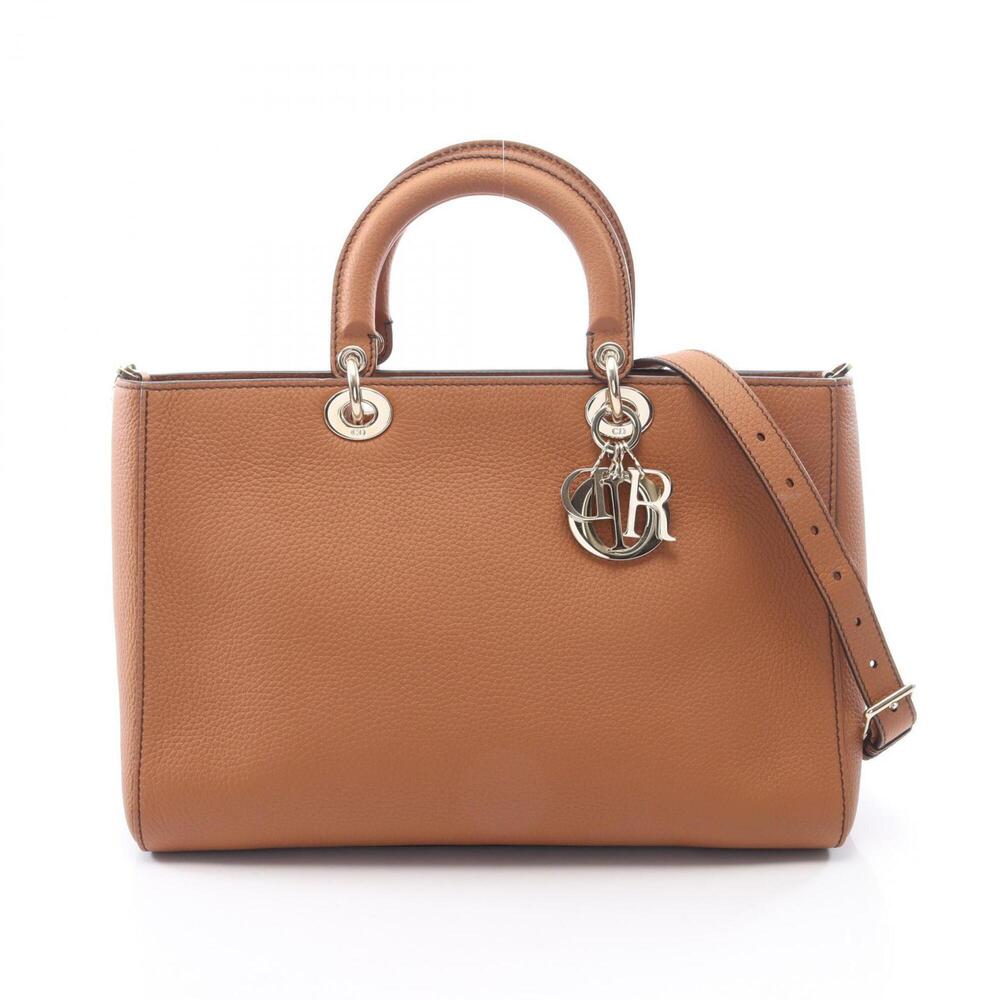 Christian Dior Dior Lady D-Sire Large 2-Way Handbag, Leather, Women's, Brown